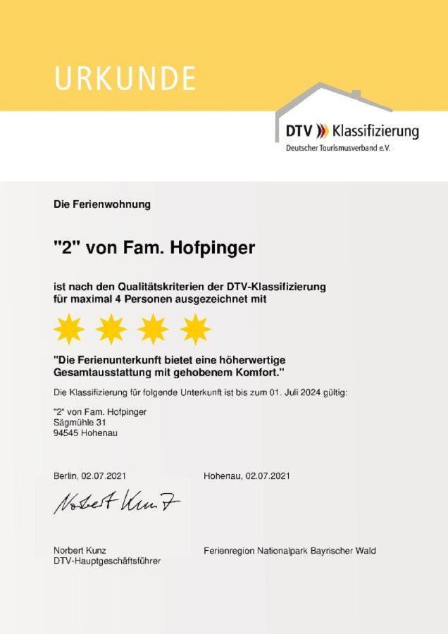 Ferienwohnung Hopfinger Hohenau エクステリア 写真